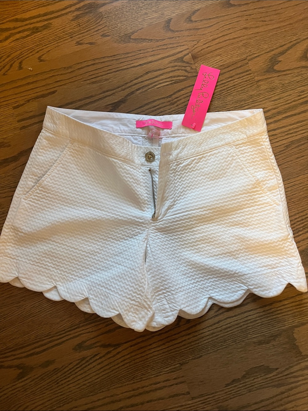 White Scallop-Hem Women's Shorts by Lily Pulitzer